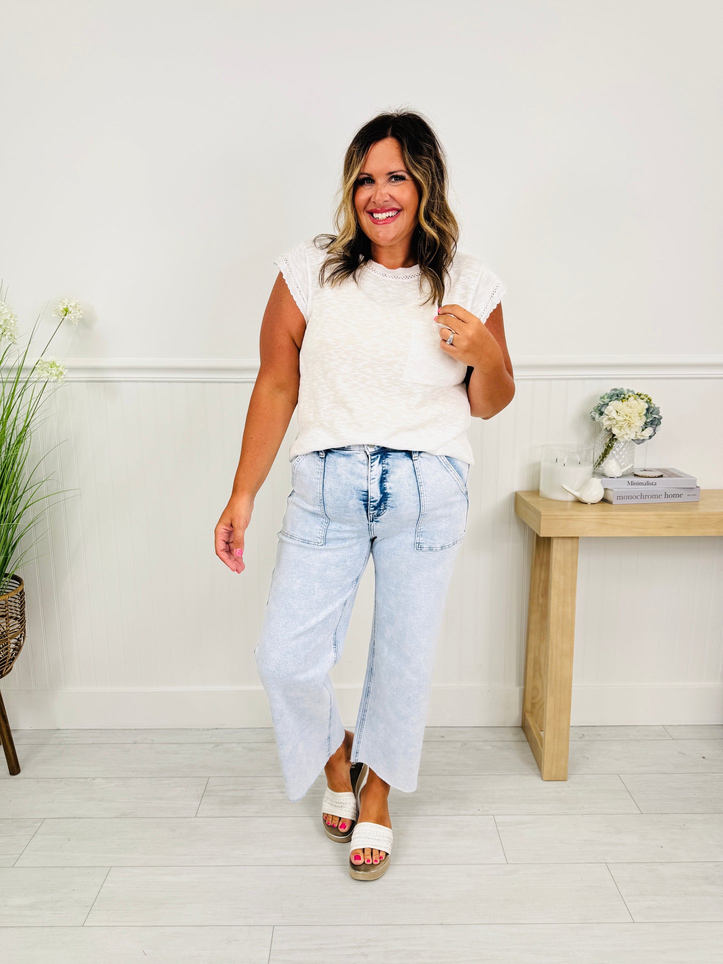 Current Crush Cropped Wide Leg Tummy Control Jeans