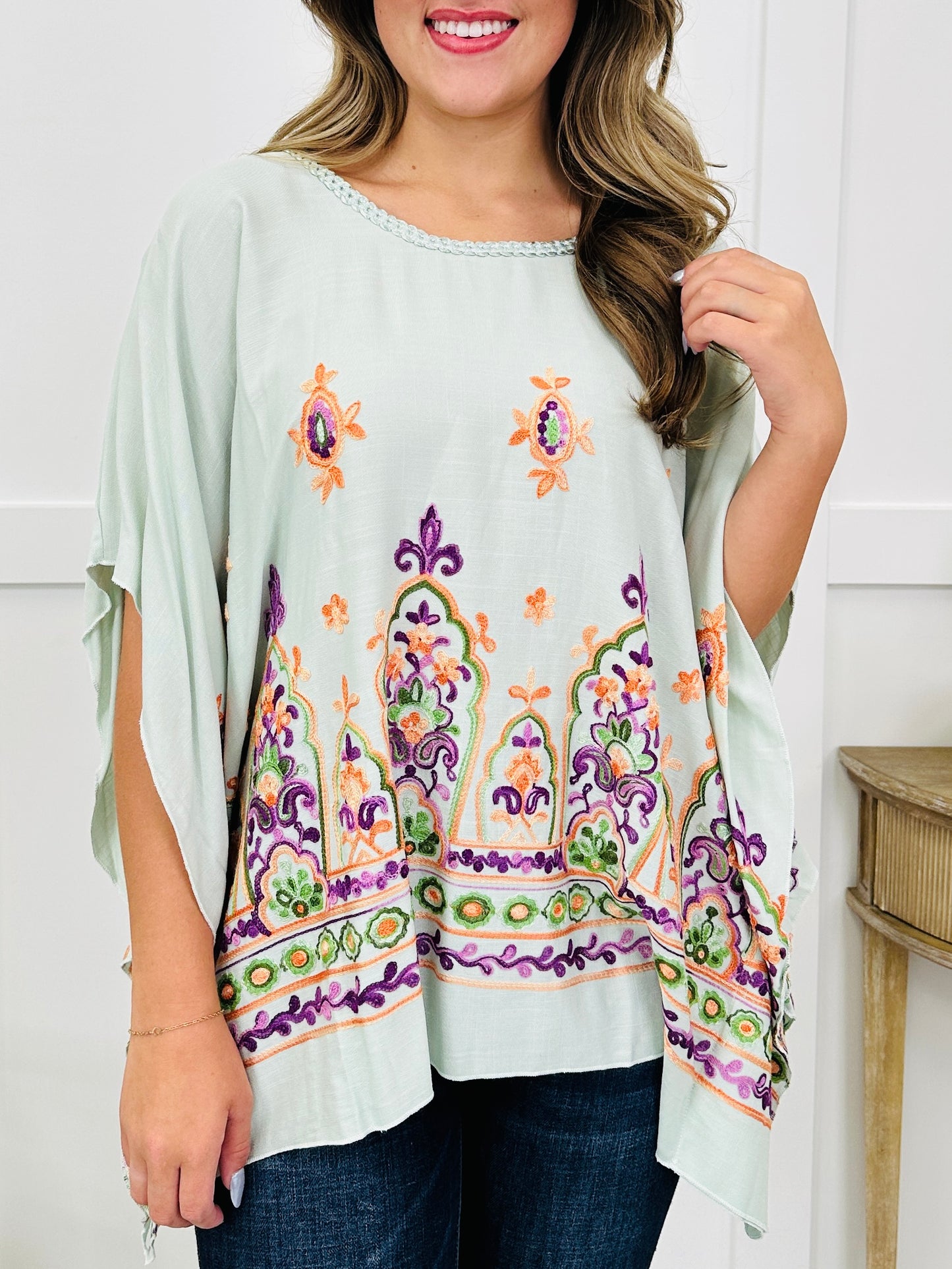 Sunlit Stitch Top In Sage