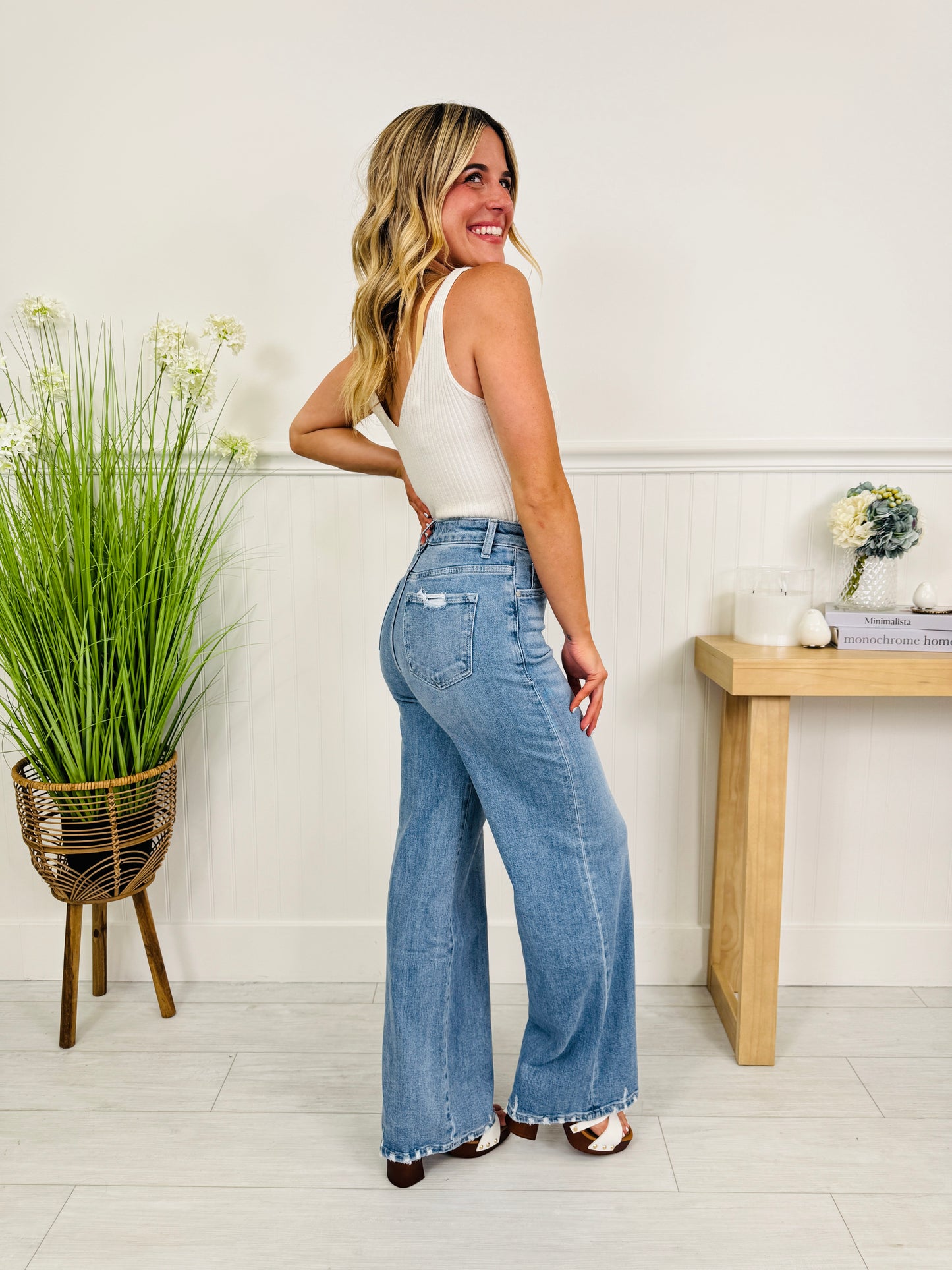 Triple Threat Wide Leg Tummy Control Jeans In Three Inseams