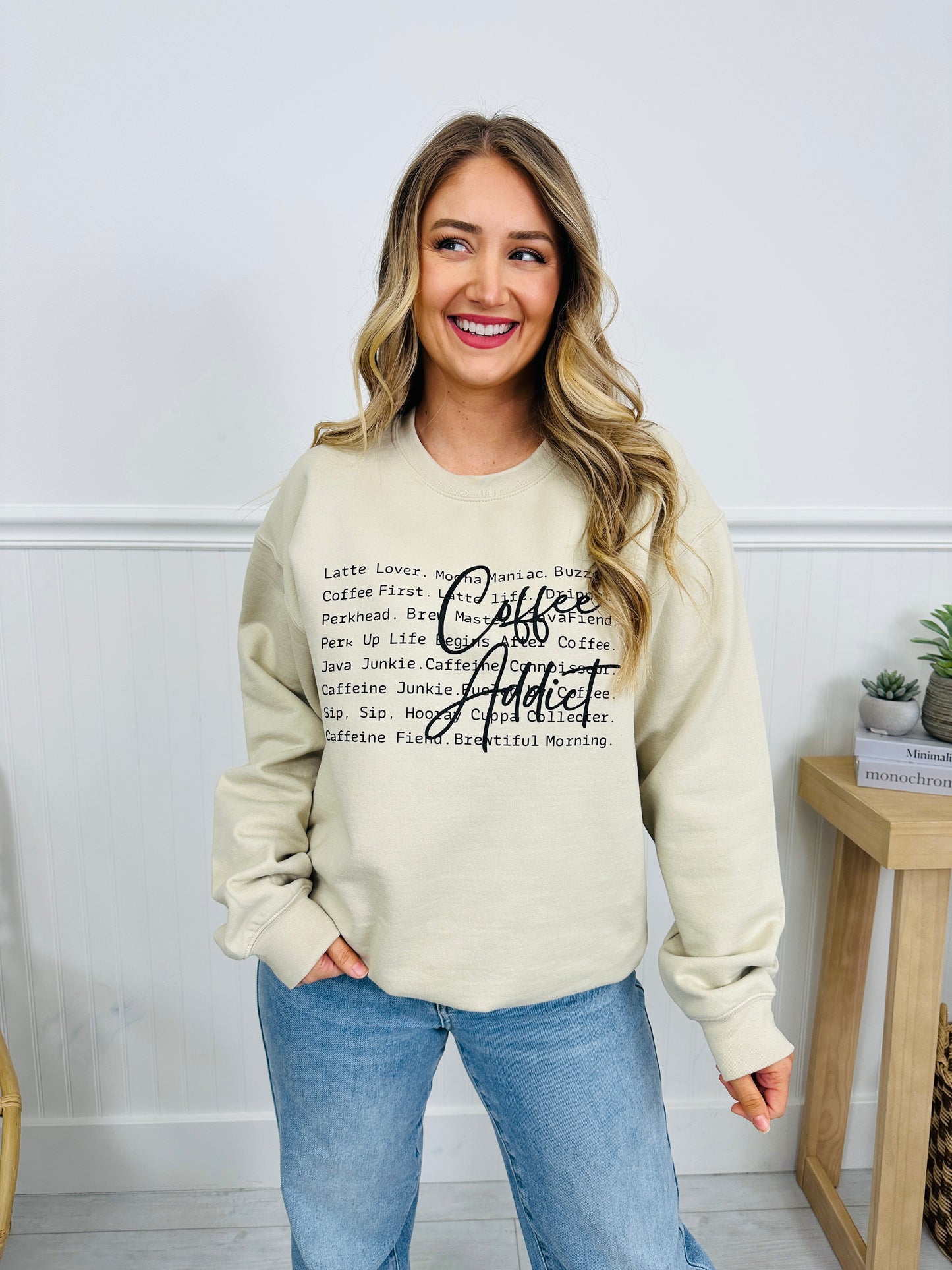 Coffee Addict  Graphic Crewneck Sweatshirt