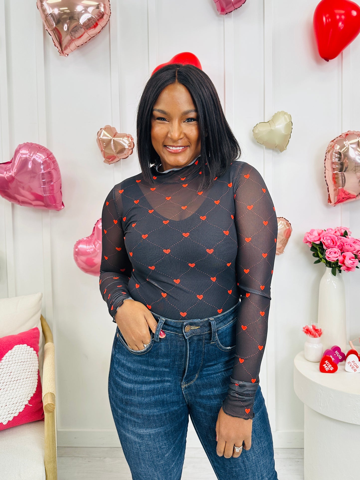 Cupid's Favorite Top in Black/Red