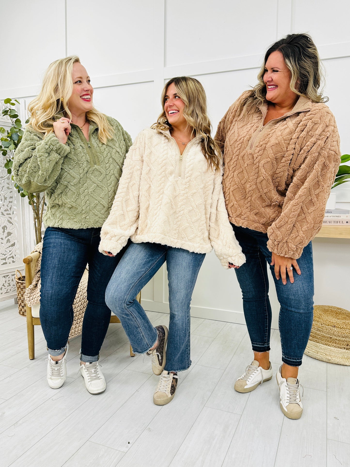 REG/CURVY Fuzzy Hug Pullover- Multiple Colors!