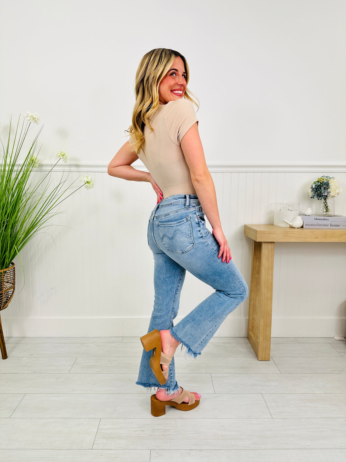 Bring The Flare Tummy Control Kick Flare Jeans