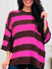 Long Story Stripes Top In Pink Chocolate