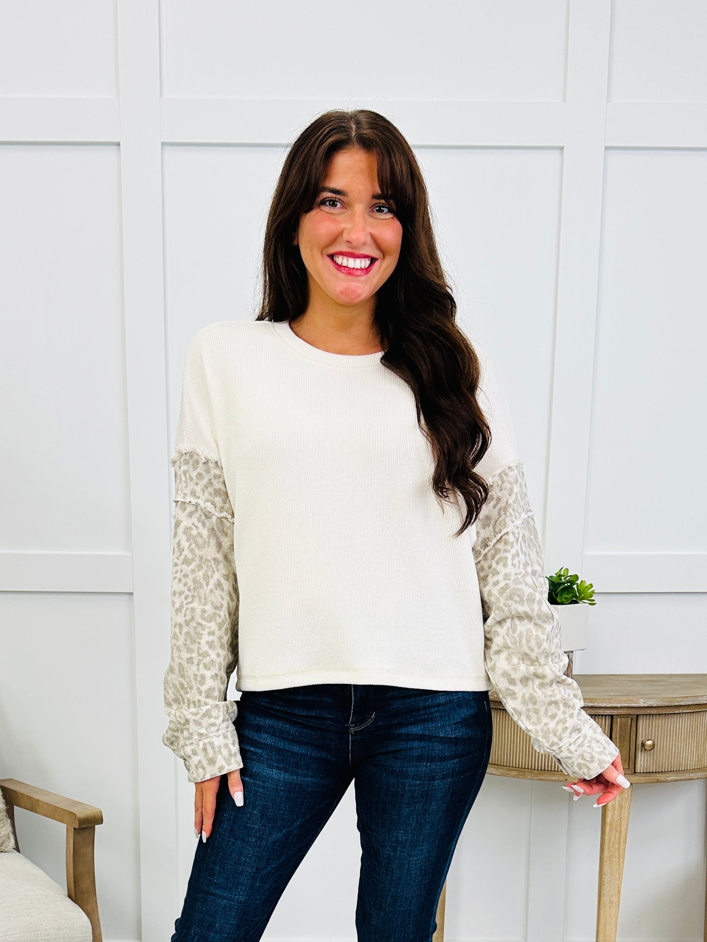 Just A Little Wild Top In Cream
