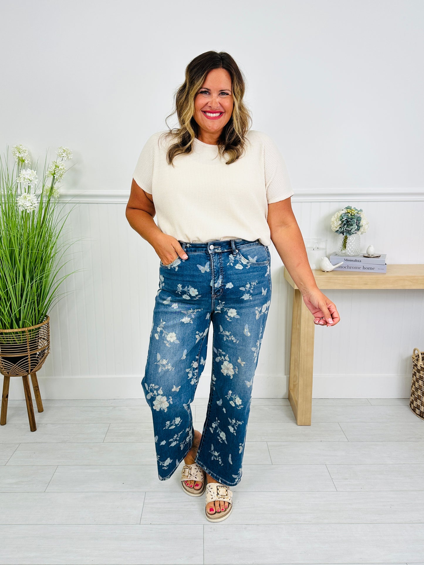 Garden Party Tummy Control Wide Leg Jeans