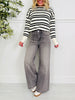 Into The Grey Tummy Control Wide Leg Jeans In Multiple Inseams