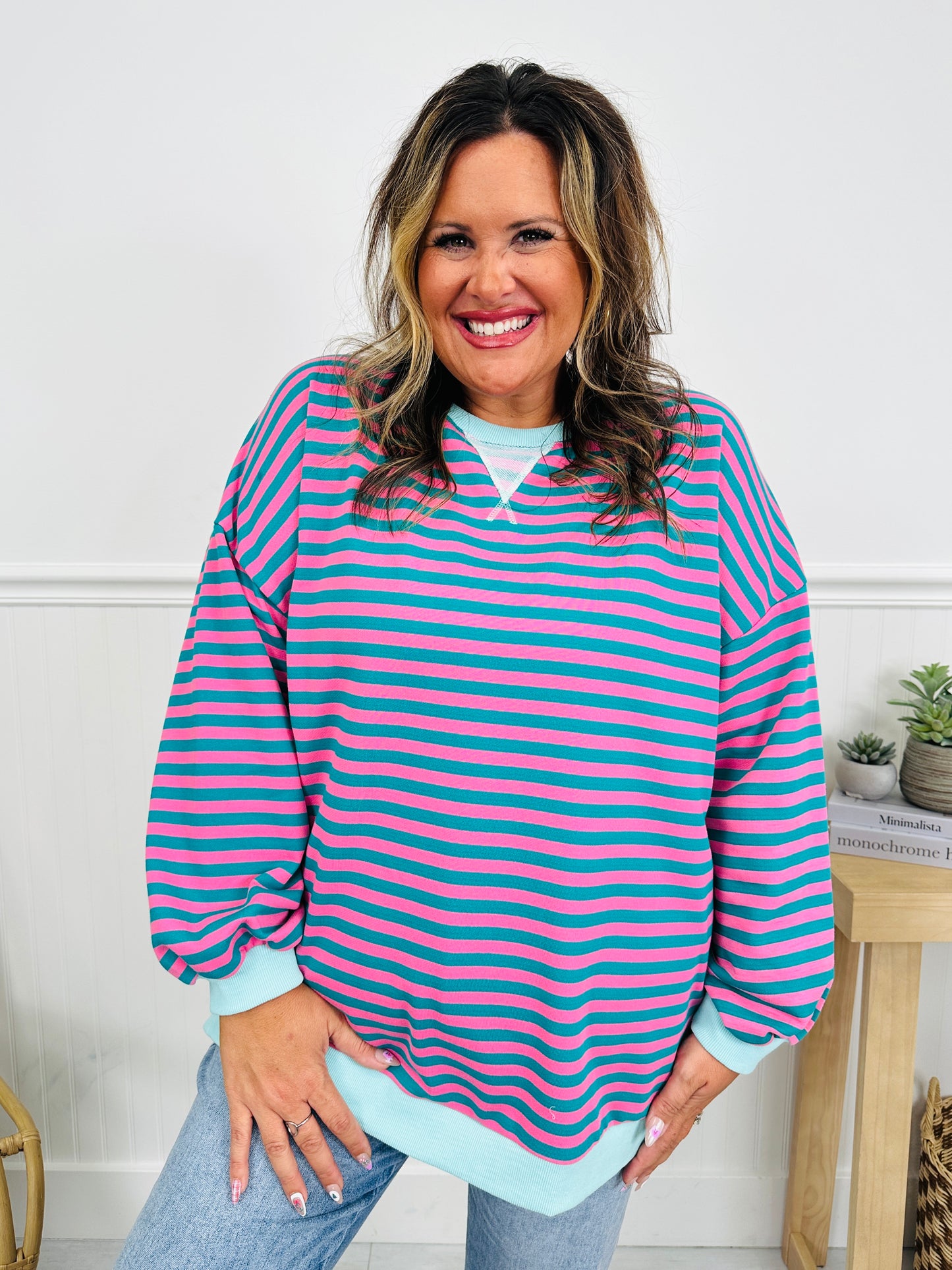 Stripe Hype Pullover Top in Four Colors