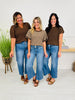 Double Check Tummy Control Wide Leg Cropped Jeans