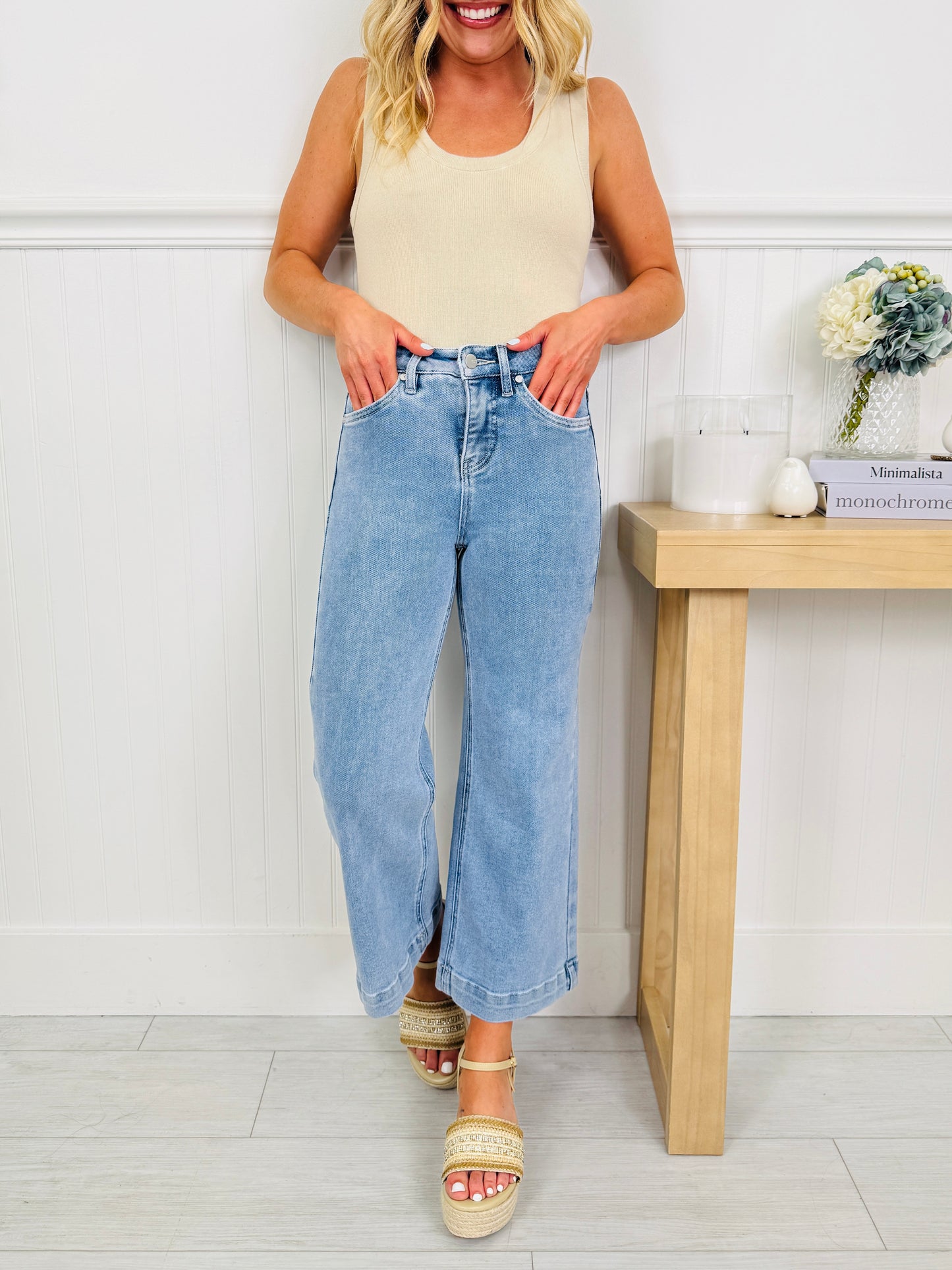 Triple the Comfort Cropped Wide Leg Jeans in Three Inseams