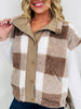 Plaid To Perfection Vest In Taupe