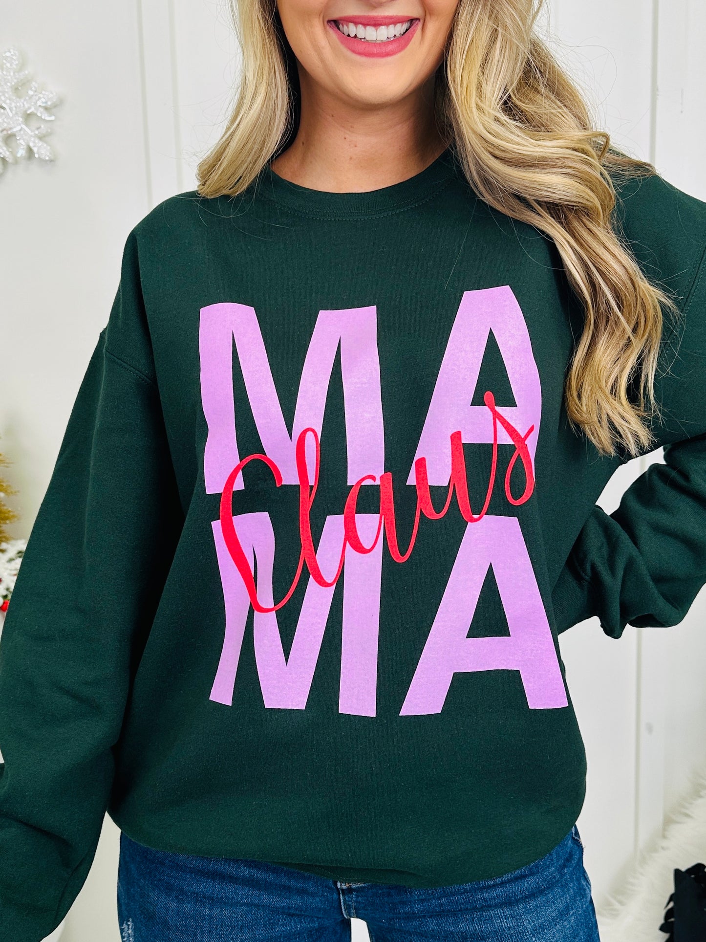 Mama Claus Graphic Crewneck Sweatshirt