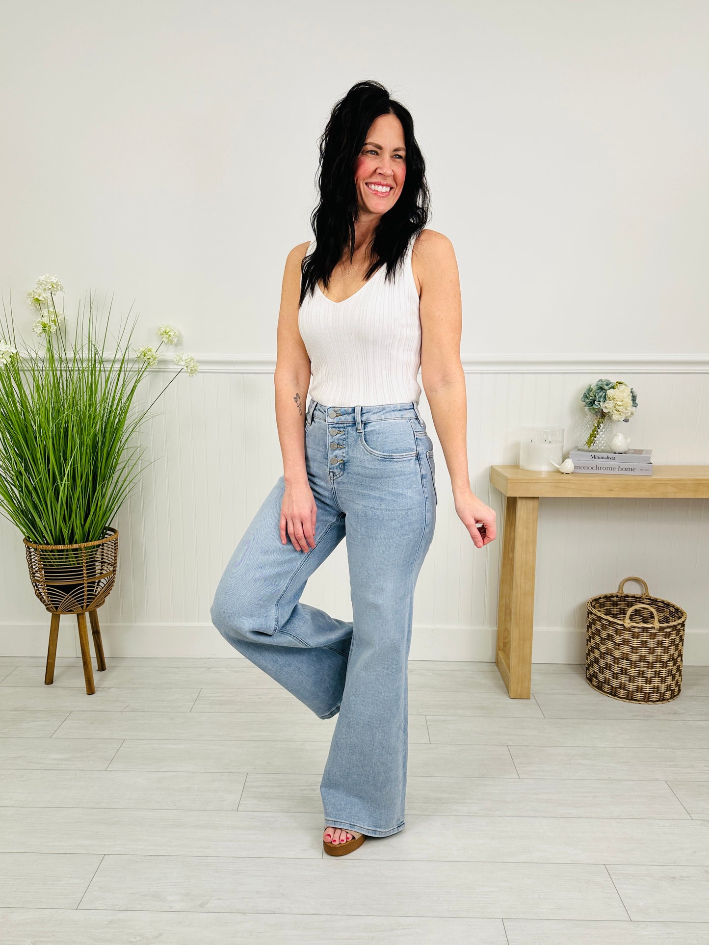 Three of a Kind Tummy Control Wide Leg Jeans in Three Inseams