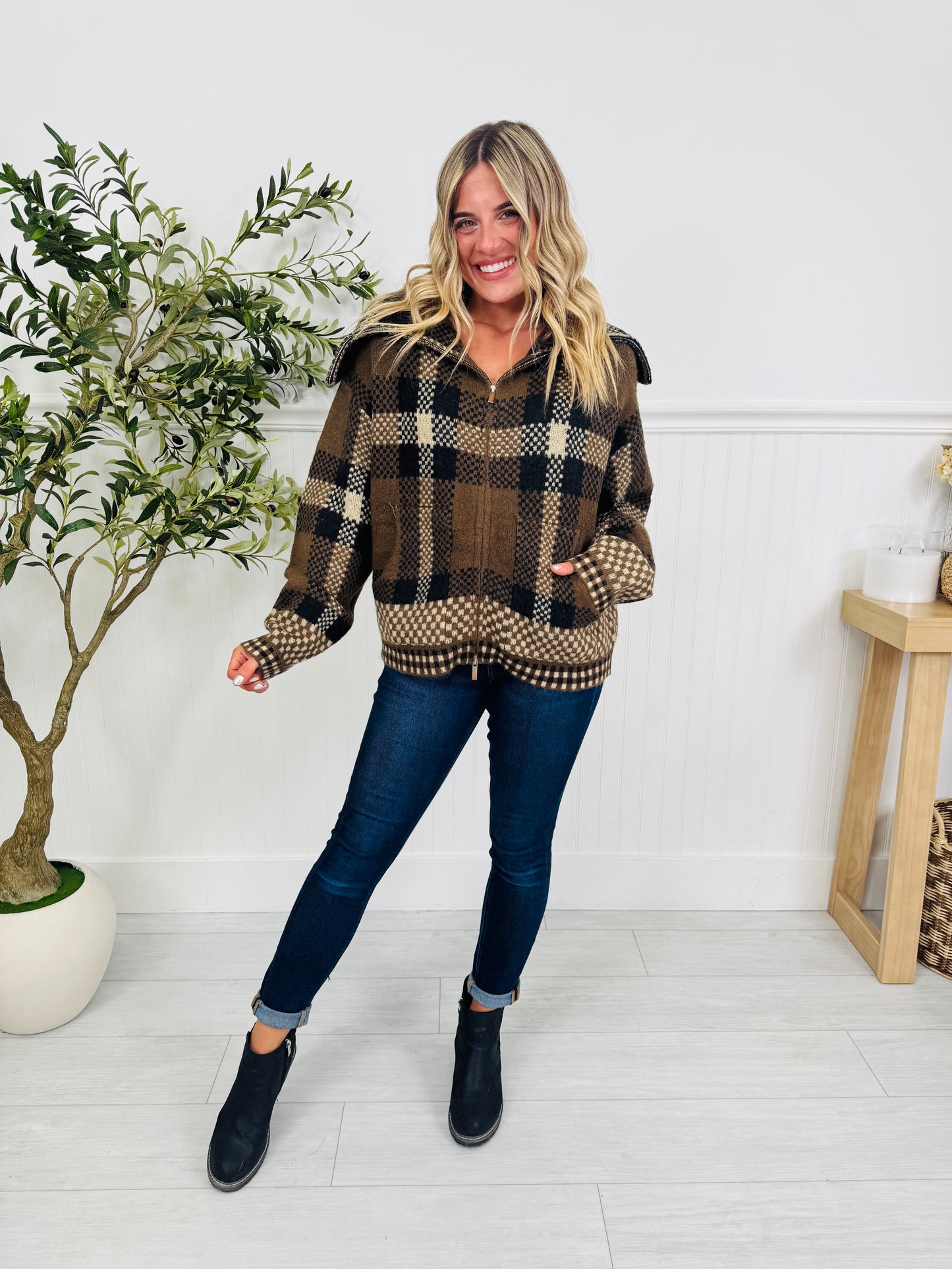 Plaid With A Purpose Sweater Jacket