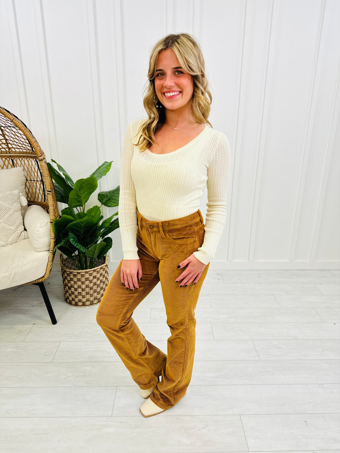 Judy Blue REG/CURVY Cut the Cord Camel Bootcut Pants