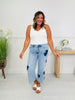 Heart Eyes Tummy Control Cropped Wide Leg Jeans