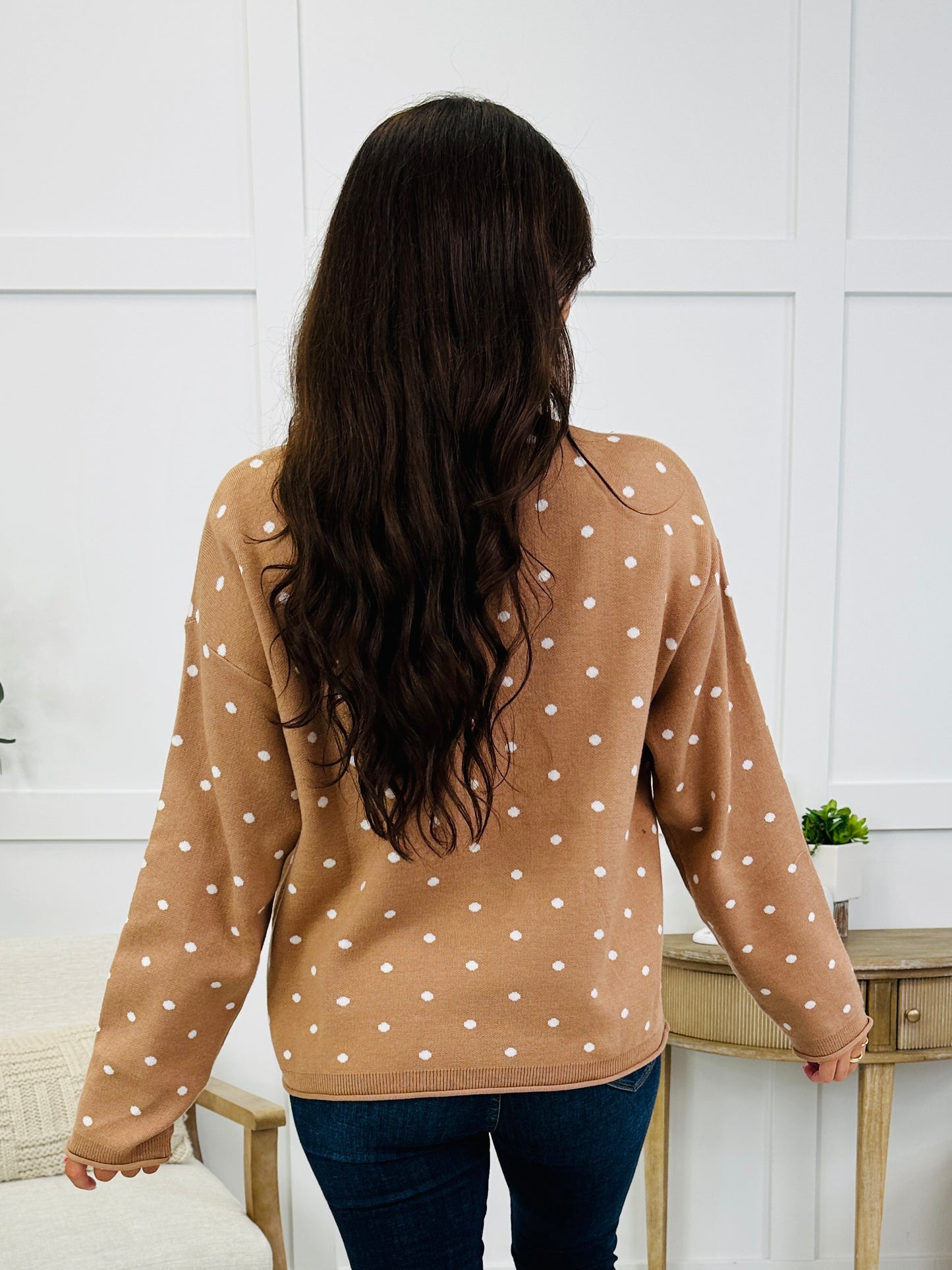 Café Dots Sweater In Camel/Ivory
