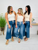 Stretch Your Limits Tummy Control Cropped Wide Leg Jeans