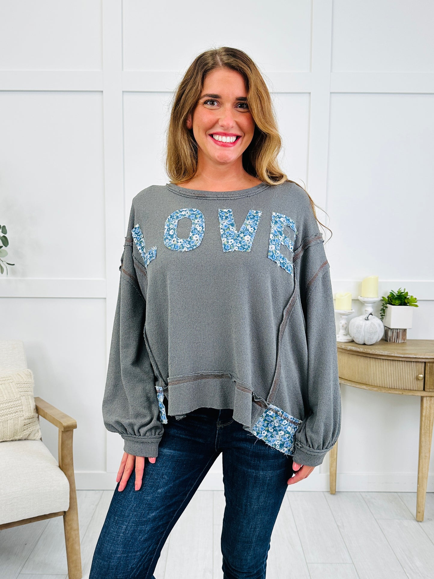 Love Over Everything Sweatshirt in Charcoal