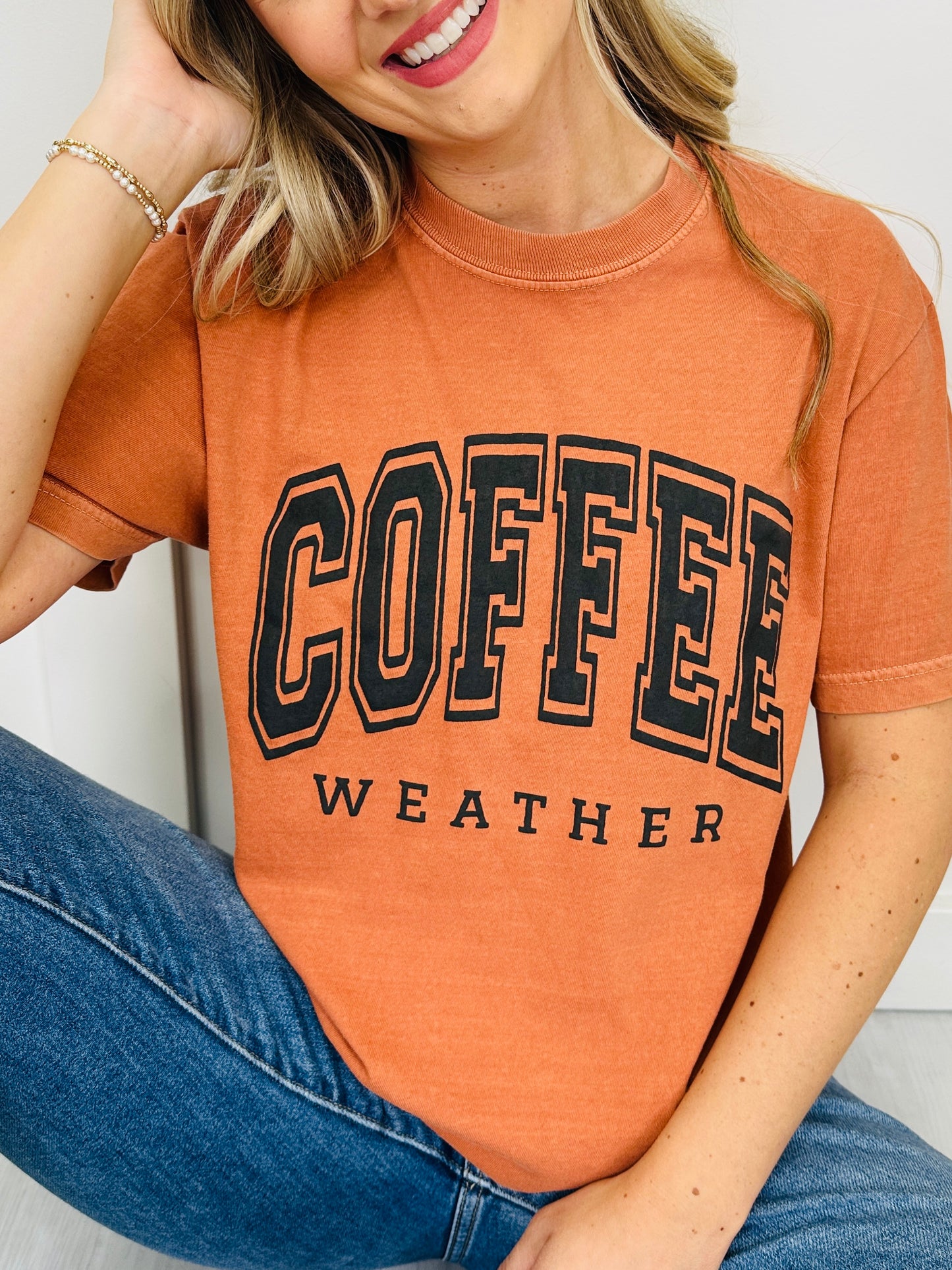 Coffee Weather Graphic Tee in Copper