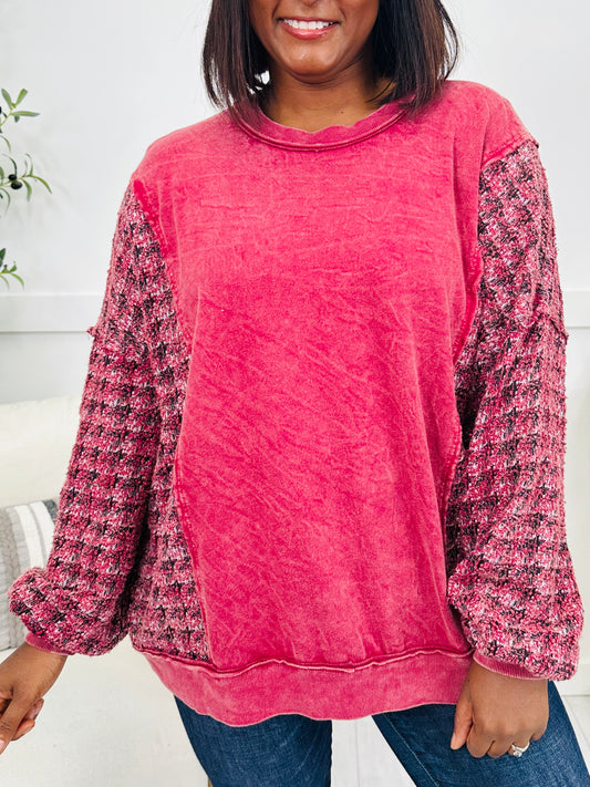 Feels Like Home Top in Burgundy