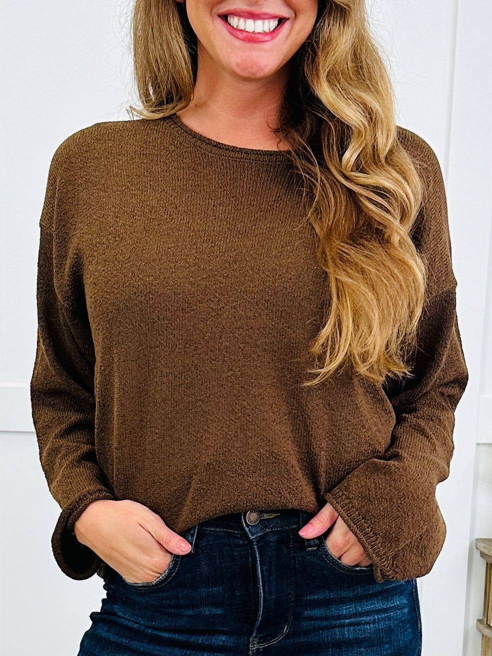 Just Breathe Sweater In Brown
