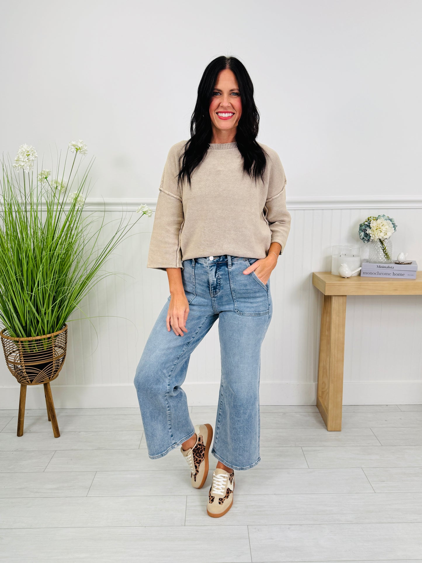 Style Standard Tummy Control Cropped Wide Leg Jeans In Multiple Inseams