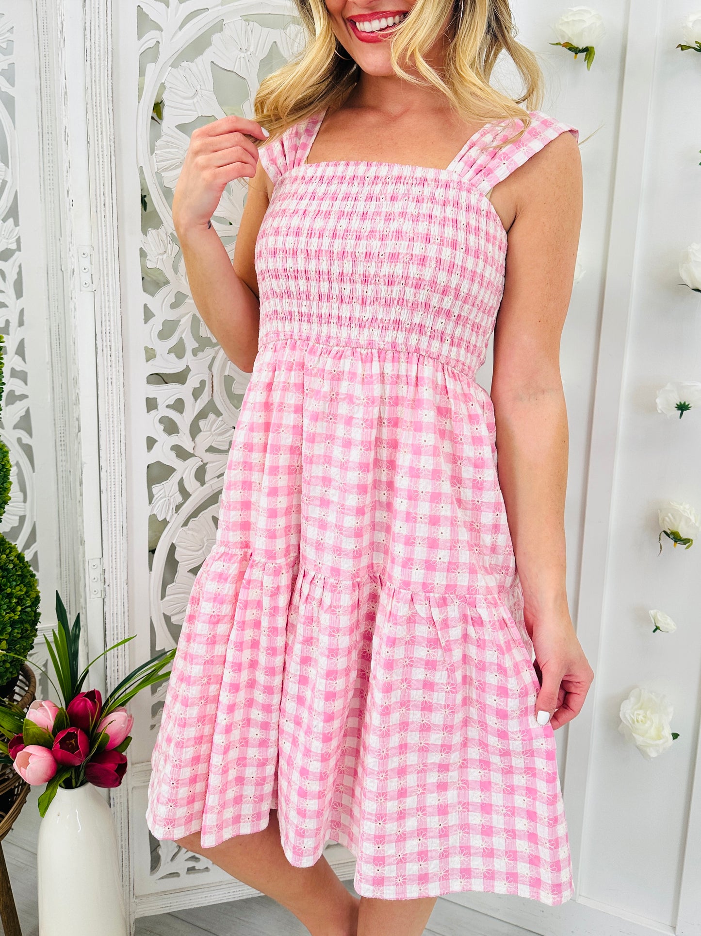 Gracefully Gingham Dress in Multiple Colors