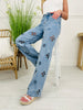 Pearl Perfect Floral Wide Leg Tummy Control Jeans