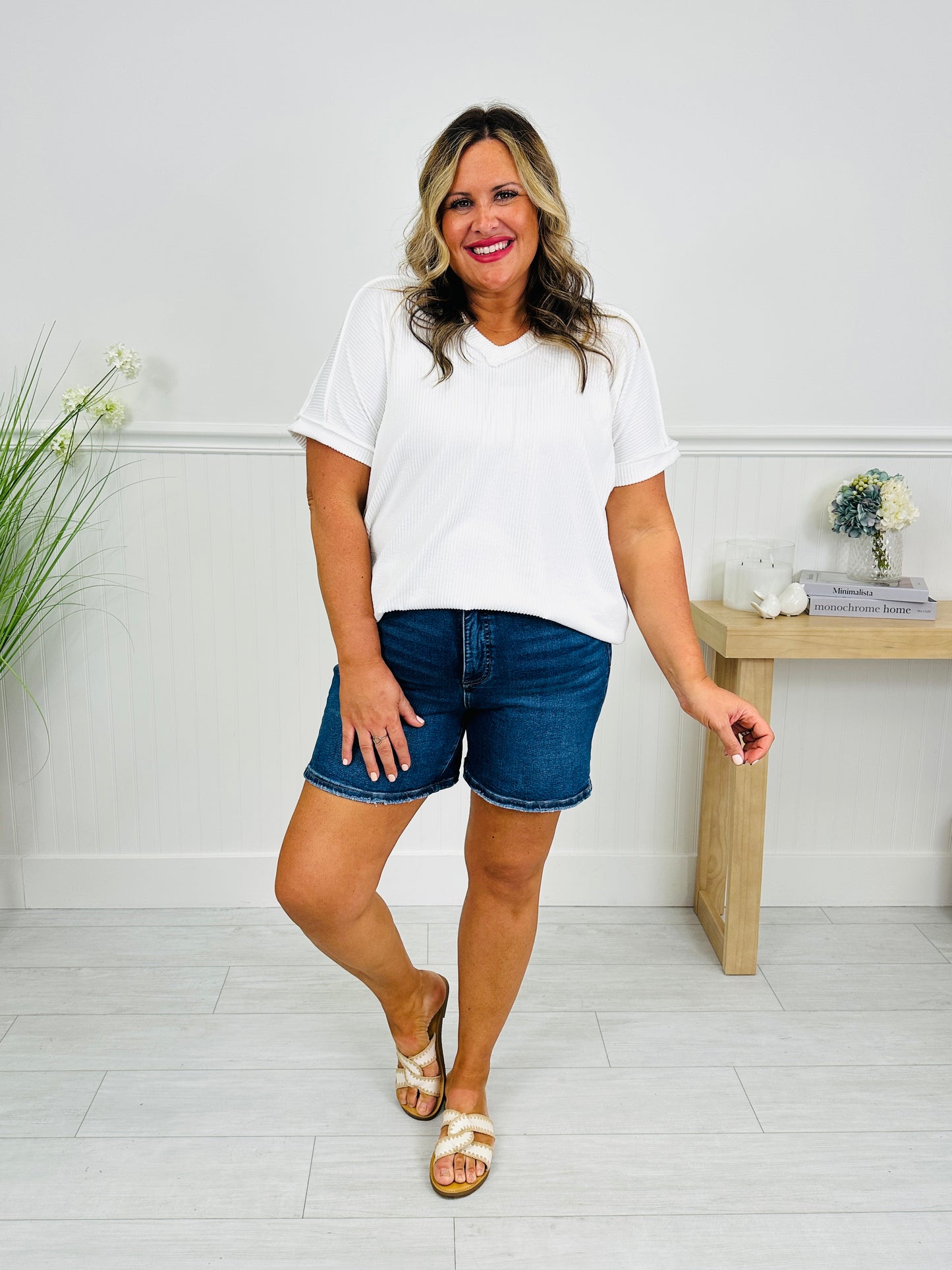 Right In The Middle Tummy Control Mid Length Shorts