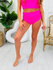 Mid Rise Swim Bottoms In Bright Pink