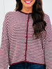 The Fireside Stripe Top In Burgundy