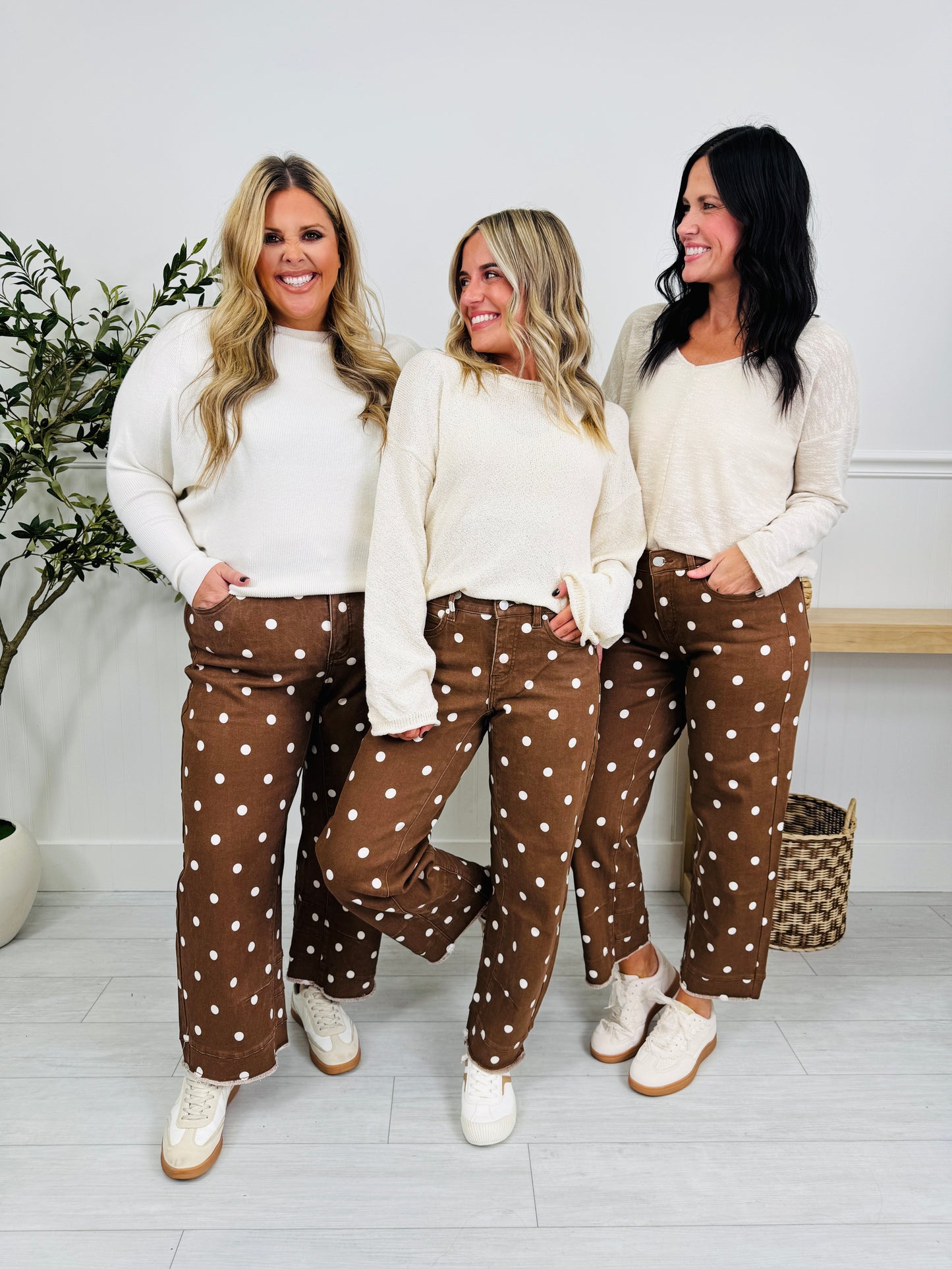 Polka Dot Dreams Tummy Control Barrel Jeans