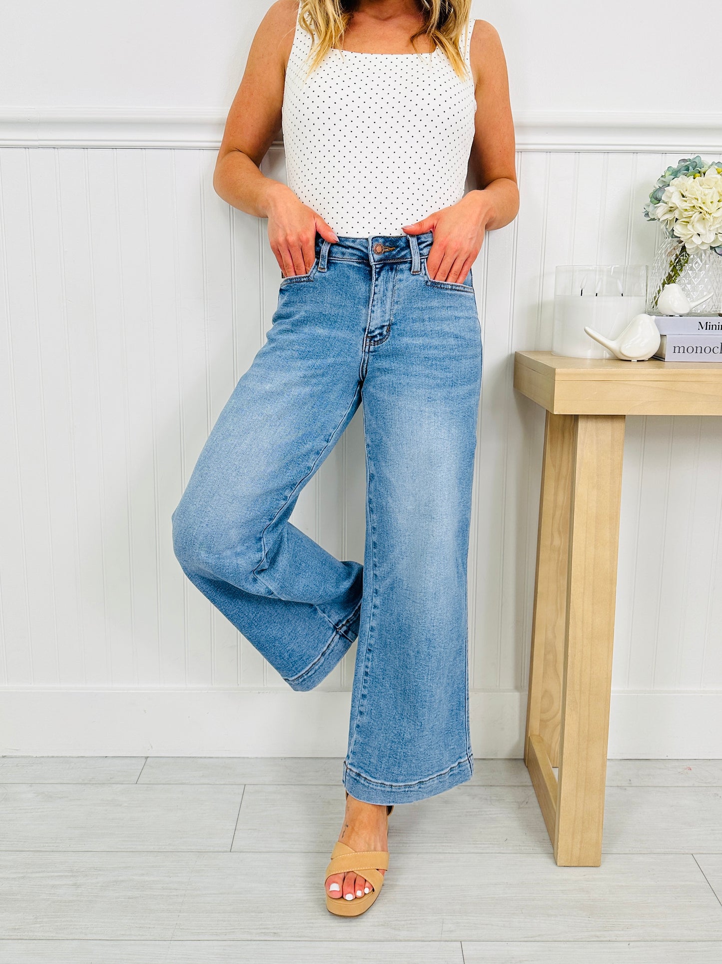 Judy Blue Make It Easy Ankle Wide Leg Jeans