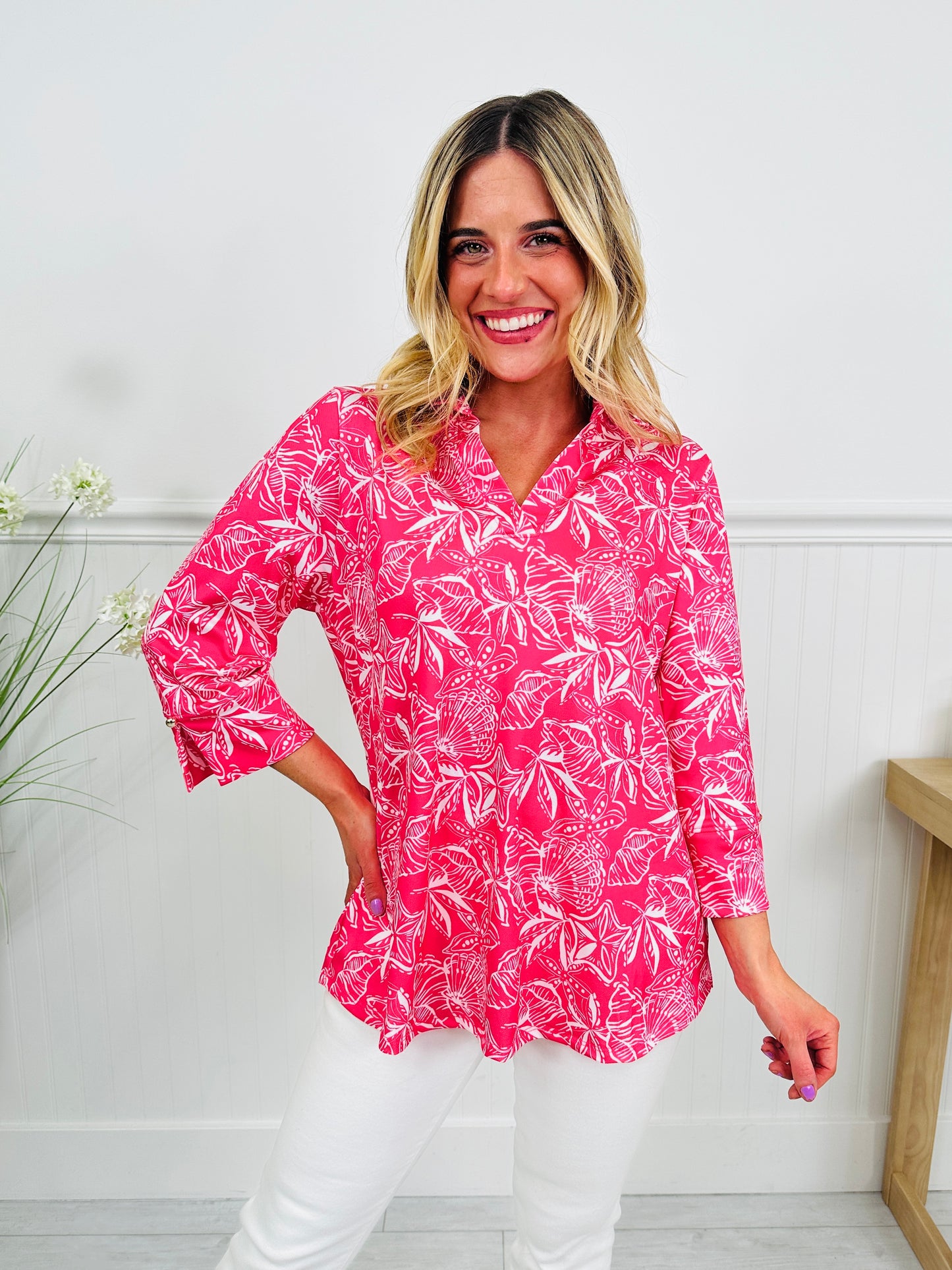 Bloom in Spring Top In Seashell Print