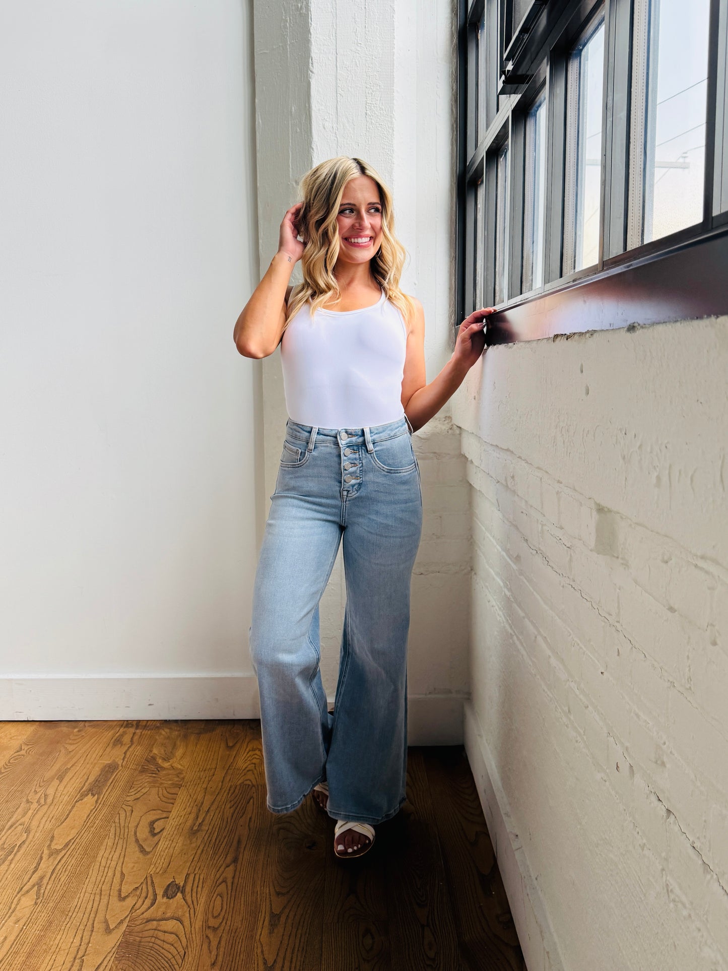 Three of a Kind Tummy Control Wide Leg Jeans in Three Inseams