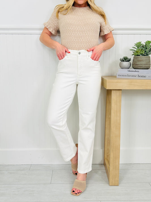 Judy Blue Turn The Page Tummy Control Ankle Straight Jeans