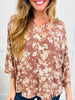 Botanical Beauty Top In Red Brown
