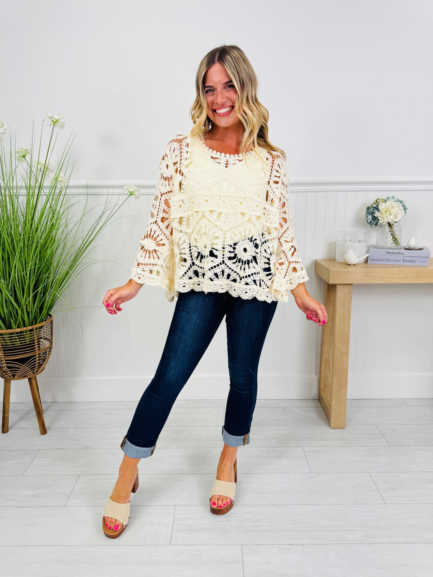 Casually Crochet Top In Multiple Colors