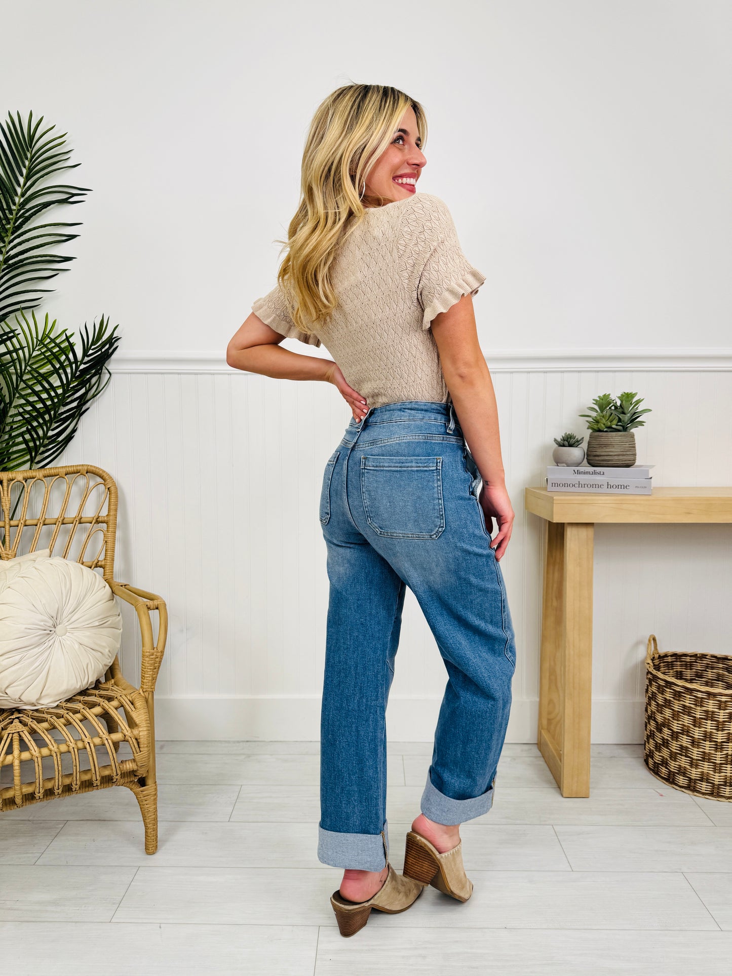Spring Ready Tummy Control Slim Barrel Jeans