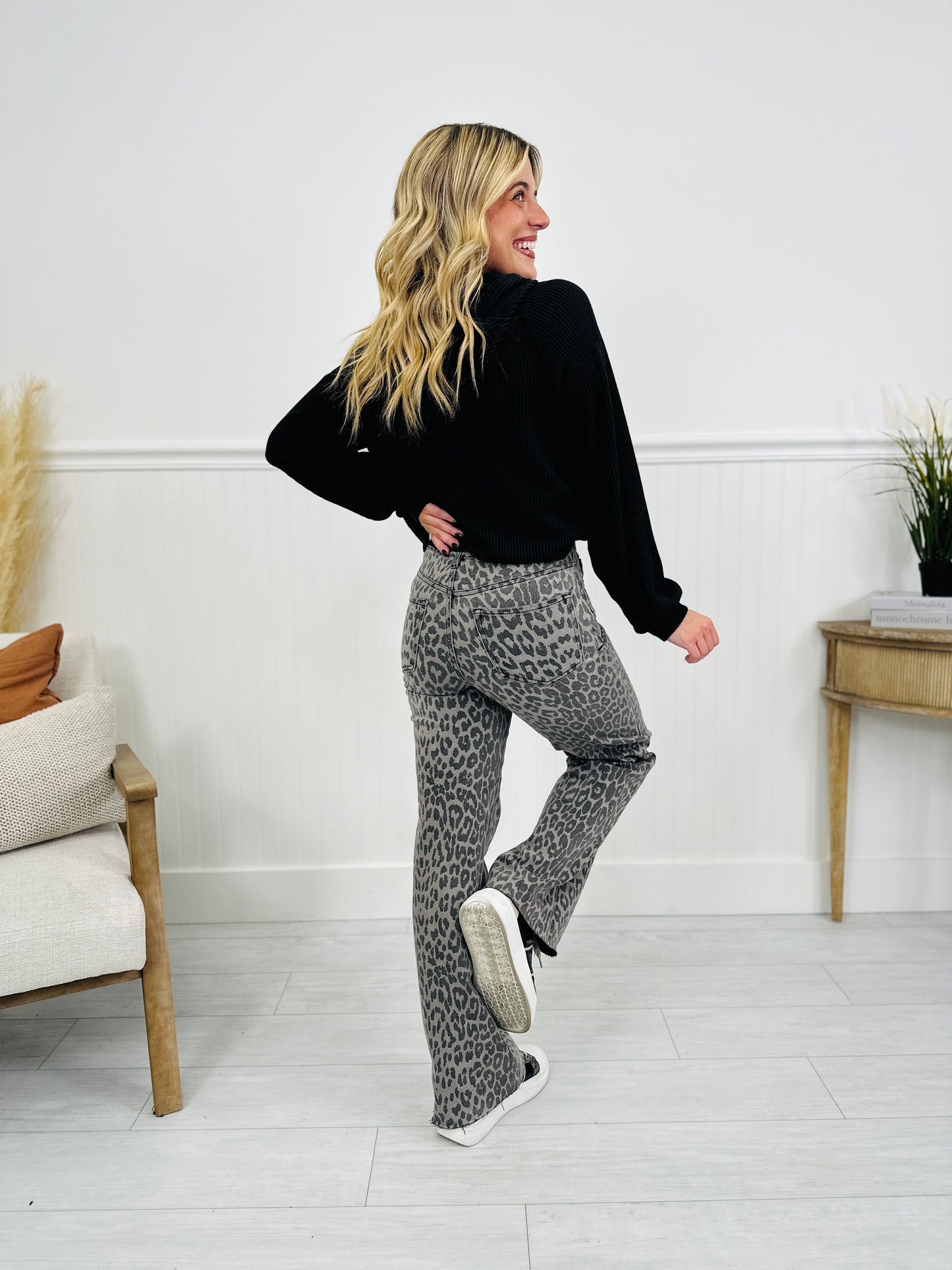 Wild Thing Tummy Control Grey Leopard Jeans
