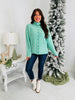 Festive Feeling Cardigan In Two Tone Green