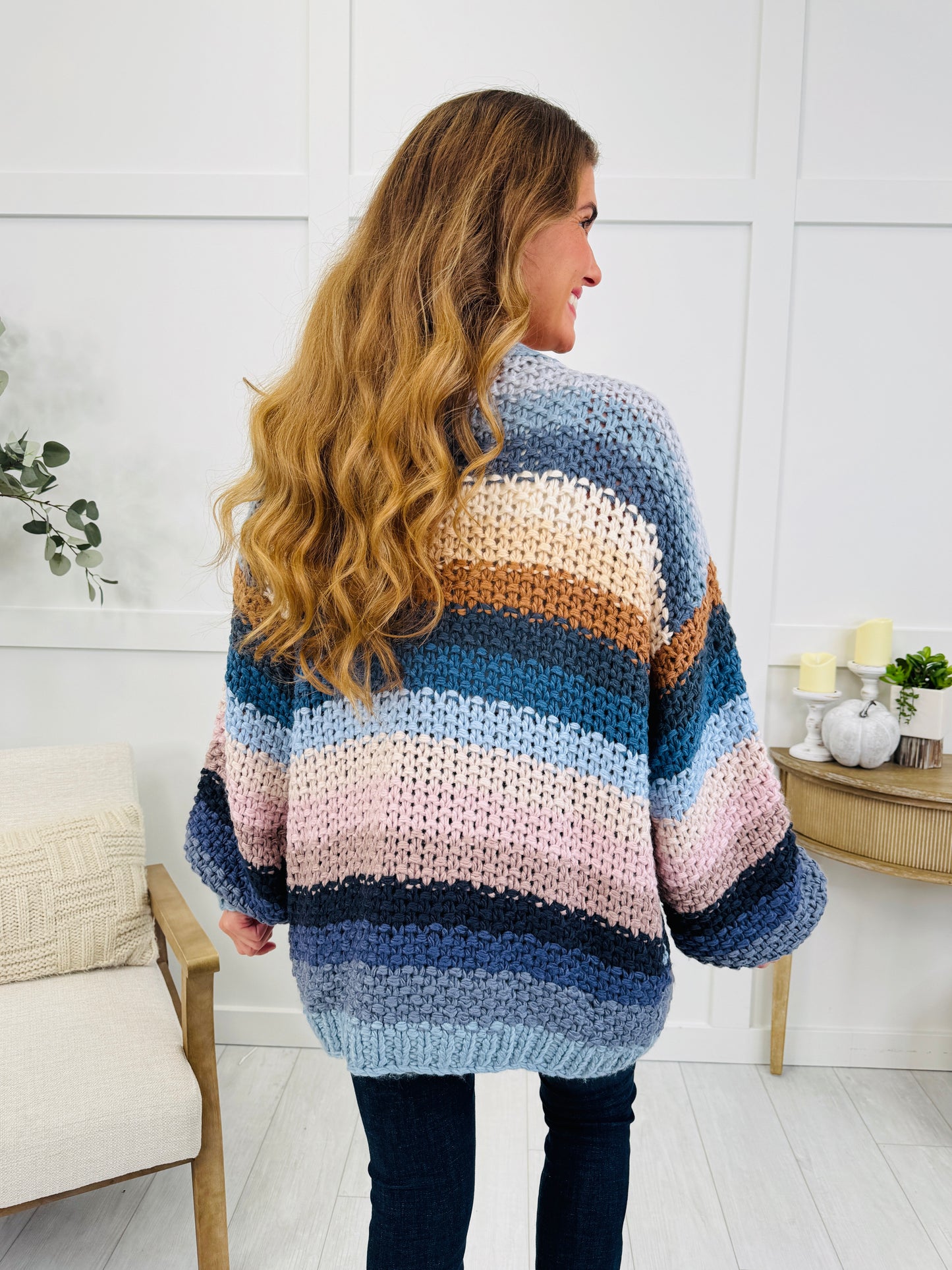 Sunset Trails Cardigan In Slate Blue