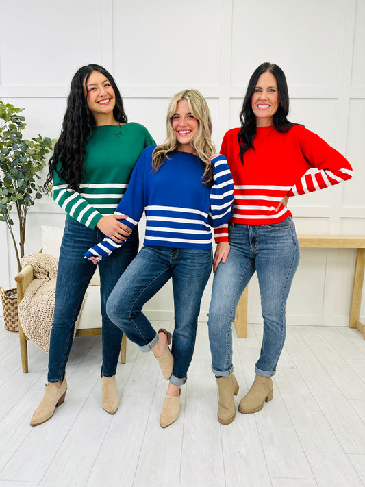 DOORBUSTER! Coastal Stripes Sweater- Multiple Colors!