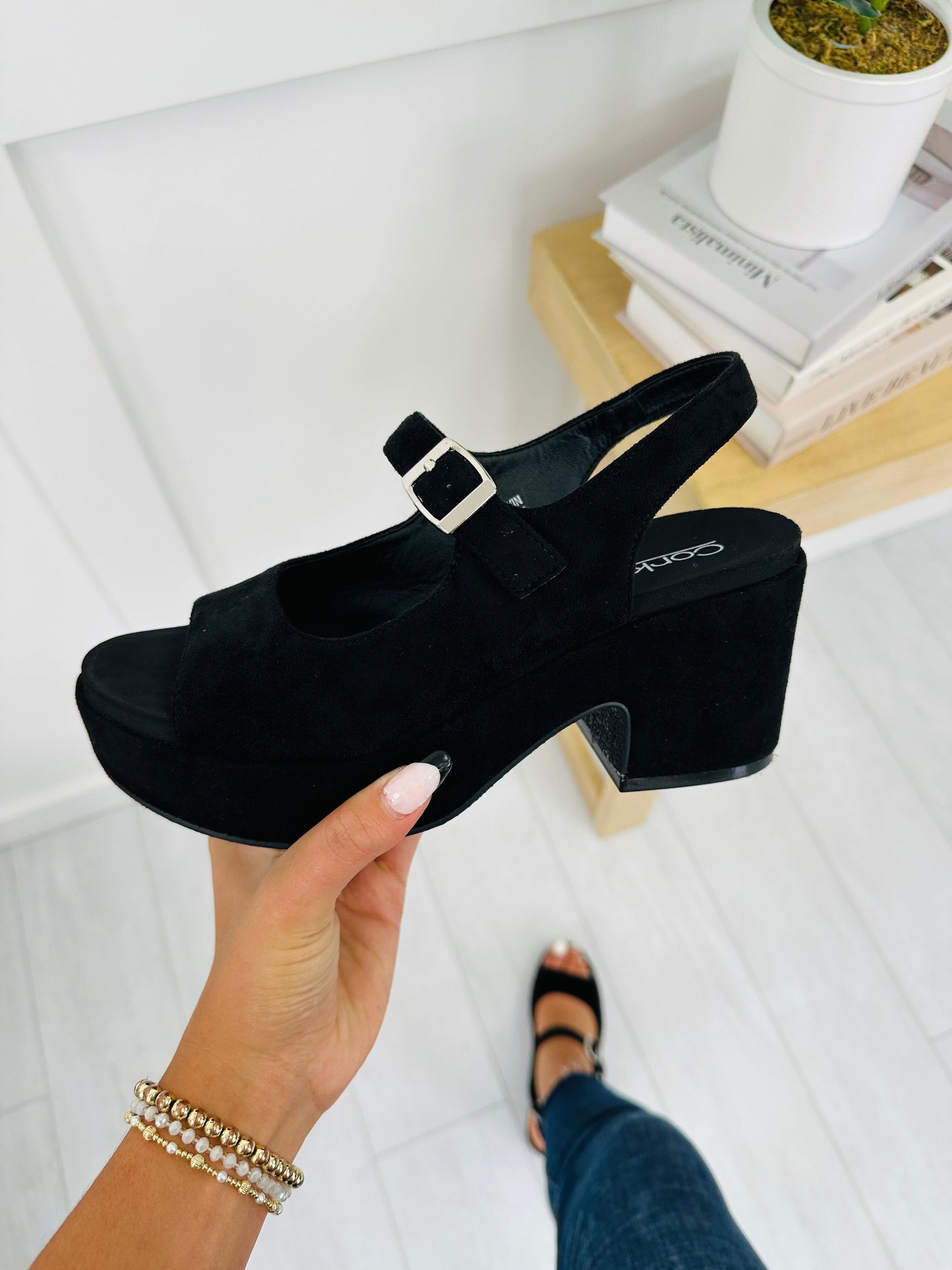 Nobody Does It Better Wedges In Black Suede