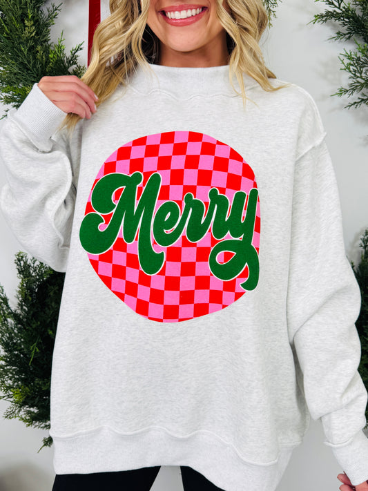 Merry Mood Mock Neck Graphic Sweatshirt