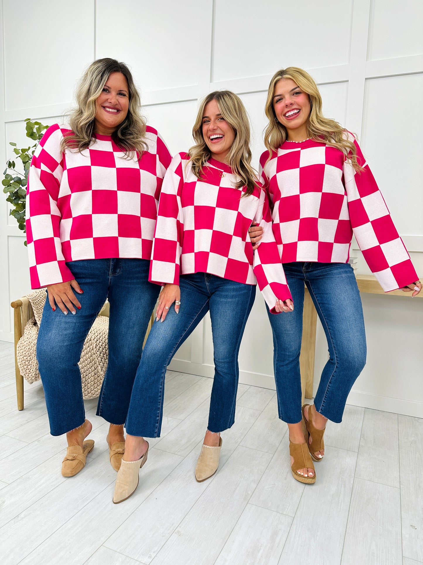 REG/CURVY Come Check This MOCO Exclusive Design Checkered Sweater- Multiple Colors!