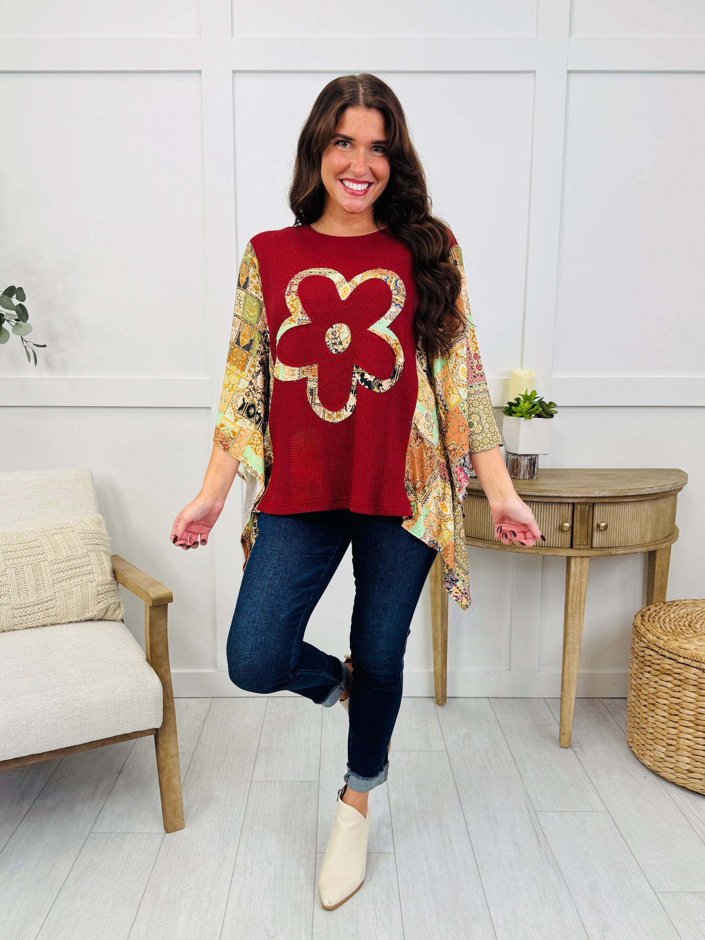 Wildflower Soul Top In Burgundy
