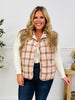 Pretty In Plaid Vest In Taupe