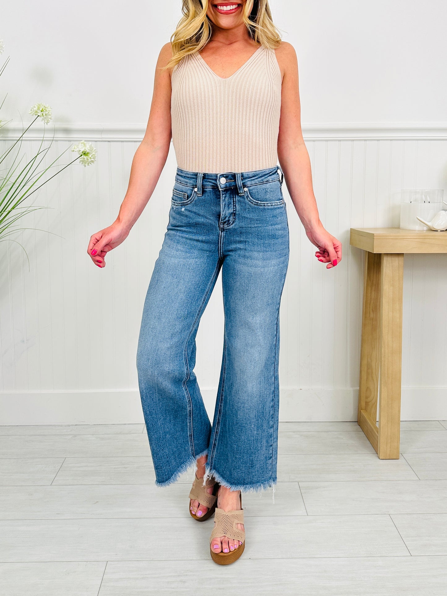 On The Go Tummy Control Wide Leg Jeans